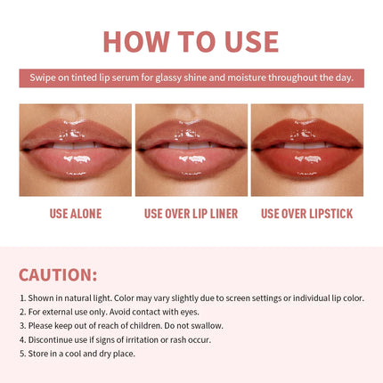 6 Colors Lip Gloss Glowy Balm Tinted Lip Moisturizer Repairing Nourishing Lip Tint Glow Liquid Lip Gel Hydrating Lips Care