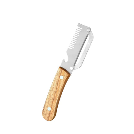 Multi-Functional Vegetable Peeler For Kitchen Ultra-Sharp Cutter Tool Stainless Steel Blade With Wooden Handle And Bottle Opener