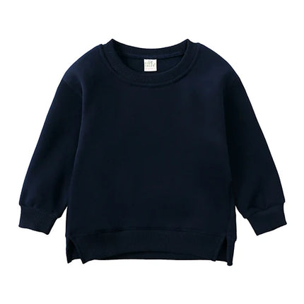 2026 Winter Spring Hoodies Pullovers Kids Boys Girls Clothes Korean Baby Thicken Fleece Sweatshirt Children's Clothing 6M-7T