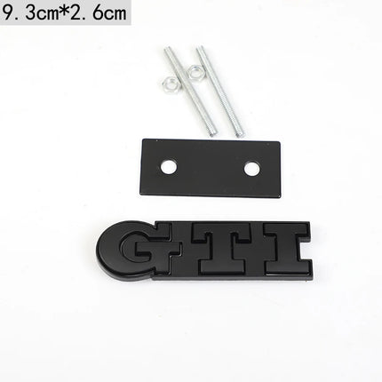 Car Front Grille Badge Metal GTI Logo Sticker For VW GTI Polo Golf 5 6 Passat B3 Scirocco Tiguan Jetta Touareg Beetle Touran CC