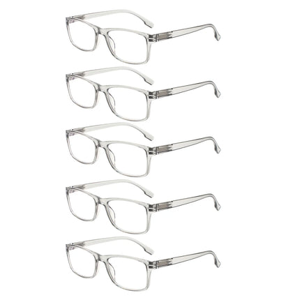Henotin Reading Glasses for Men And Women Transparent Colored Rectangular Frames HD Anti-Blue Light Lenses Prescription Glasses