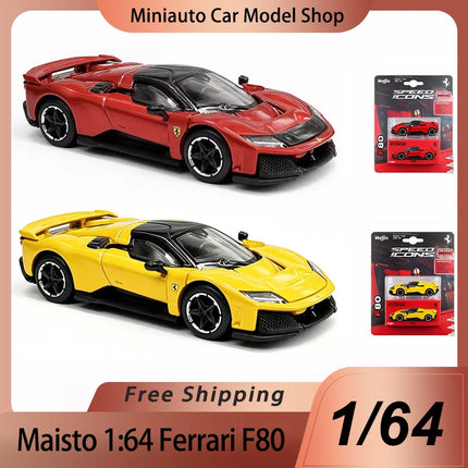 NEW IN STOCK Maisto 1:64 Ferrari F80 Miniature Diecast Alloy Car Model Toy Rubber Tires For Collectors Display Limited Edition