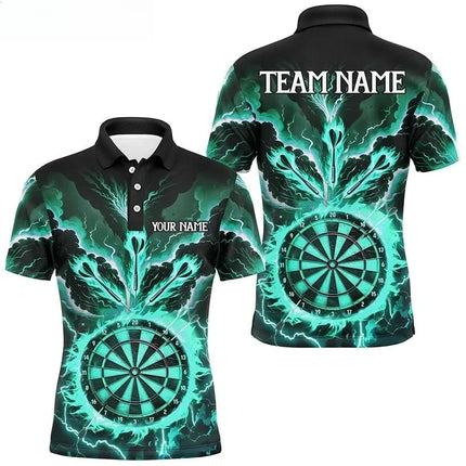 2026 Collar Button T-shirt 3D Dart Printed Men's Polo Shirt Fashionable Casual Sports Jersey Short Sleeved Dart Polo Shirt