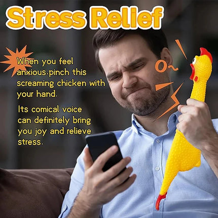 Funny Screaming Chicken Toy Creative Pranks Stress Relief Venting Novelty Gag Gift Sound Machine for Party Joke