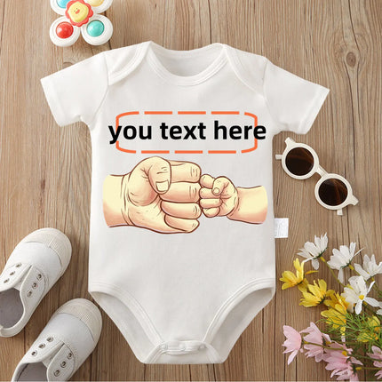 Custom Text (Baby's Name) Jumpsuit It's all Settled Print Cotton Onesie 0-12 Months Triangle Romper Design DIY Newborn Clothes