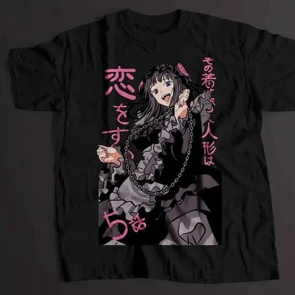 My Dress-Up Darling Marin Kitagawa Gothic Outfit Anime Graphic T-Shirt – Dark Style Character Print Cotton Apparel for Anime