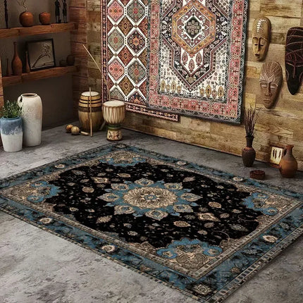Persian American Retro Carpet Large Area Living Room Decoration Home Ethnic Style Bedroom Rug Cloakroom Lounge Soft Washable Mat