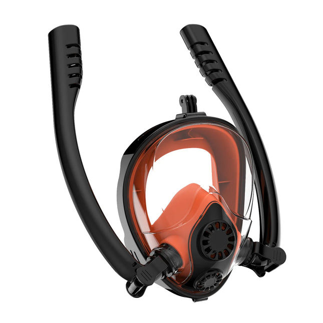 DEDEPU Full Face Snorkel Mask Double Breathing Tube 180° Wide-Eye Panoramic Vision Advanced Anti-Fog Swim Leak-Proof Adventures