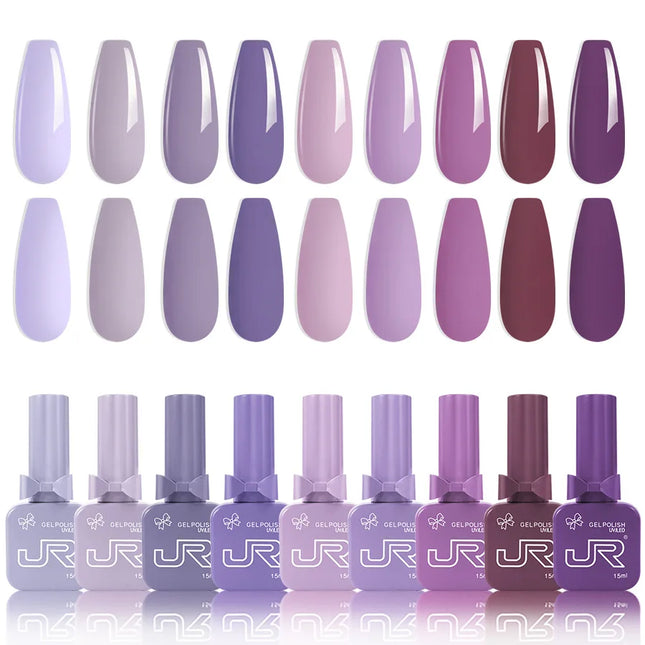 6/9pcs15ml gel Nail Polish set Including Red Pink Nude Gel Polish Kit LED Soak Off Polish Home DIY top coat