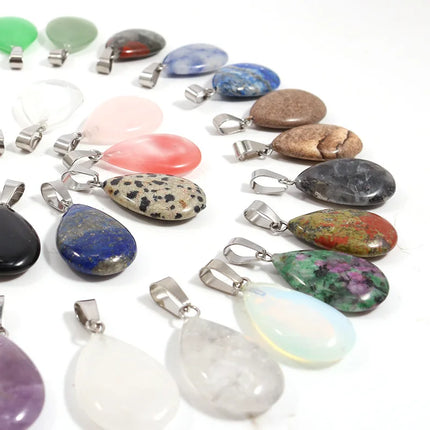 RX9-1 18*25mm natural stone water drop shape pendants charms for Necklaces making