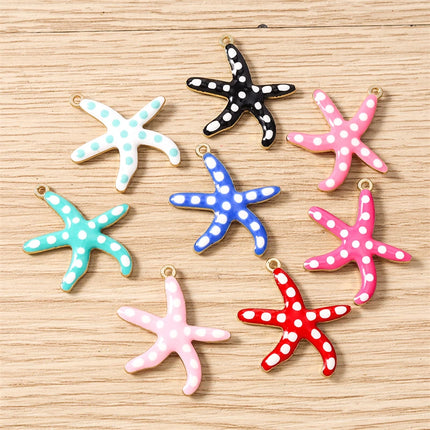 10pcs Cute Mix Marine Life Charms Enamel Starfish Lobster Crab Charms Pendants for Jewelry Making Necklaces Earrings DIY Gifts
