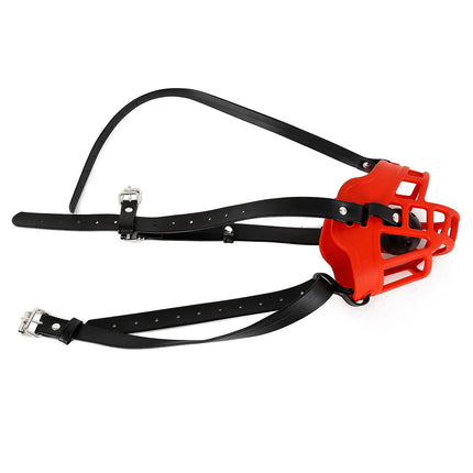 Half Face Slave Mask with Gag Ball Muzzle BDSM Bondage Restraint Fetish Mouth Gag Hood Sex Toys for Couples Adult Games Pet Play