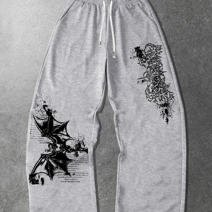 2026 Fashion New Retro Gothic Texture Loose 3D Printed Straight Leg Pants Suitable for Outdoor Street Hip-hop Casual Loose Pants