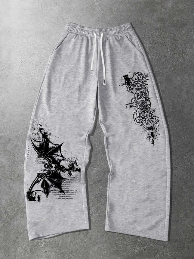 2026 Fashion New Retro Gothic Texture Loose 3D Printed Straight Leg Pants Suitable for Outdoor Street Hip-hop Casual Loose Pants