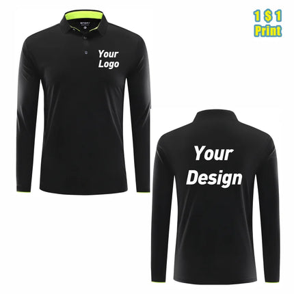 Fashion Long Sleeve Quick-drying Sports Polo Shirt Custom Logo Print Embroidery Breathable Summer Men And Women Tops S-6XL 2025