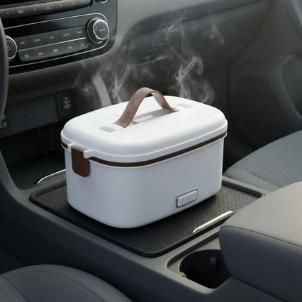 Car Heated Lunch Box Double Use Stainless Steel Heating Lunch Box Portable Food Warmer 3-in-1 Voltage Support Dishwasher Safe