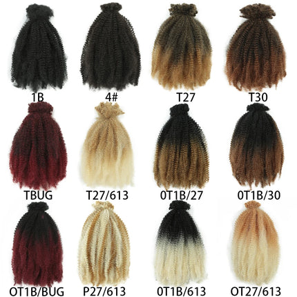 Afro Kinky Curly Bulk Synthetic Braiding Hair 12 inch Protein Fiber Durable Curl Hair Soft Micro Twist Braids Hair  Extensions