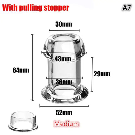 Transparent Hollow Speculum Anal Beads Butt Plug withStopper Expander Tunnel forAnus Dilation Peeking Adult Toy for Women MenGay