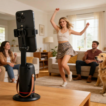 Face Tracking Tripod 360 Degree Rotation Auto Stand Tripod That Follows Your Movement for Live Streaming Selfie Video Recording