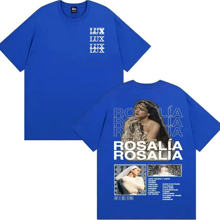 Rosalia LUX World Tour T Shirts Men Women Oversized Y2k Fashion Aesthetic T-shirts Casual Cotton Loose Female Male Short Sleeves