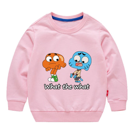The Amazing World Of Gumball Kids Sweatshirt 100% Cotton O-neck Long Sleeve T-Shirt 3-12Years Kids Cartoon Sports Hoodie