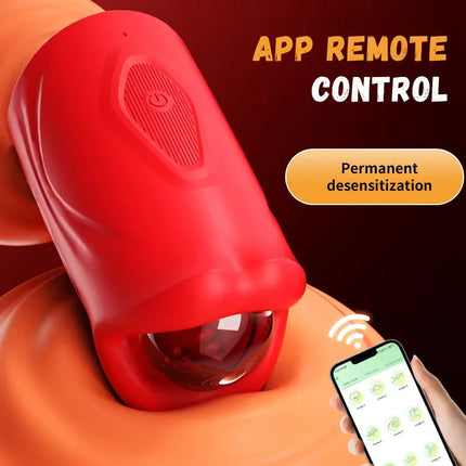Male Masturbator Deep Throat Mouth Blowjob Vibrator Penis Pump 360° Wrapped 9 Frequency Vibration APP Control Sex Toys for Men