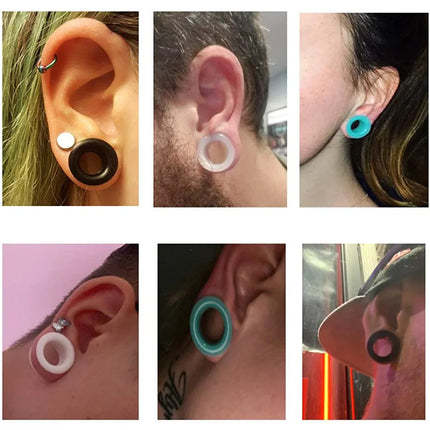 1Pair 3-48mm Silicone Ear Plugs and Tunnels Piercing Expander Piercing Tunnel Ear Tunnels Stretchers Ear Plug Ear Gauges