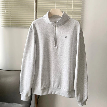 Cotton Half-zip Hoodies Women Loose Fit Stand Collar Oversized Sweatshirts 2026 Spring New Running Fitness Sports Pullover
