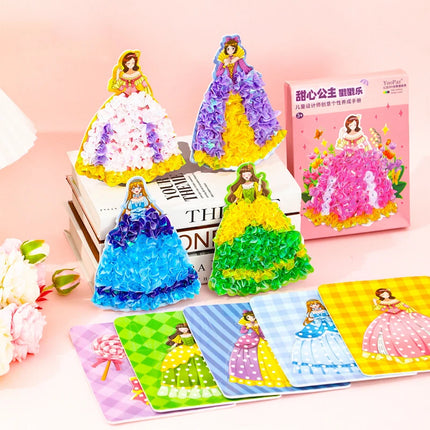 Children's Fabric Art Craze Poke Drawing Craft Toys Creative Puzzle Puncture Painting Poking Sticker Kids Birthday Gift For Girl
