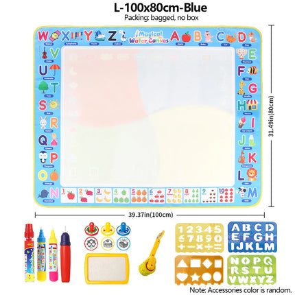 No Mess Kids Water Drawing Mat  Doodle Coloring Board with Magic Pens & Stamps Educational Montessori Toy Gift for Boys Girls