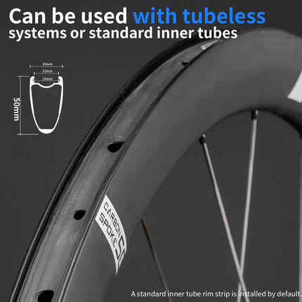 KORE Carbon Spoke Wheelset-50mm-T1000 Carbon Rims 36T/60T Ratchet Hub XDR/HG 700C Design for Ultra-Light Road Racing Performance