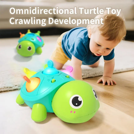 Crawling Turtle for Baby Early Educational Toy Obstacles Avoidance Kids Musical Turtle Toys with Lights Toddler Birthday Gifts