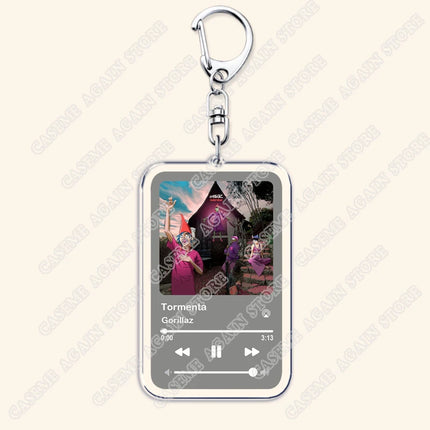 Hot Gorillaz Band Music Keychains for Women Accessories Bag Feel Good Inc Clint Eastwood Song Keying Jewelry Fans Friends Gifts