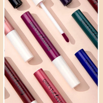 QIBEST Liquid Lipstick Waterproof Velvet Nude Matte Sexy Red Lip Gloss Long Lasting Nonstick Lip Stain Makeup 24 Colors Hots