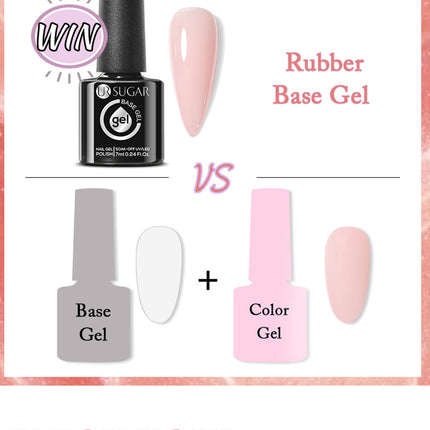 UR SUGAR 7ml Pink Nude Natural Rubber Base Gel Nail Polish Semi Permanent Chrome Sequins Soak Off Construction UV Gel Varnish