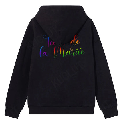 French Girls Single Farewell Hoodies Ideal Bachelorette EVJF Gift for Bride & Bridesmaids Streetwear Pullovers for Wedding Party