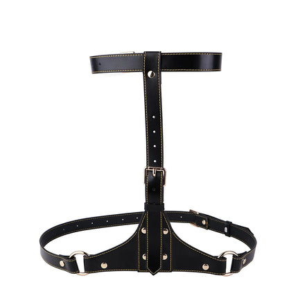 QKKQ Sexy Corset Erotic BDSM Bra With Nipple Clamp Adjustable Chest Bondage Bodice Breast Binder For Women Men Private Games