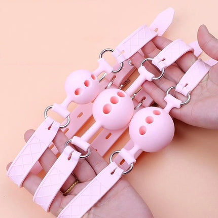 All Silicone Mouth Gag Breathable Ball Gag Adjustable Belt Mouth Sex Toys For Adult SM Games Sexyshop Erotic Accessories