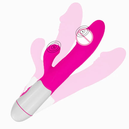 30 Speed Rechargeable Handheld Silicone Adult Clit Clitoral Clitoris Sex Toy G Spot Dual Motor Rabbit Vibrator for Women Female