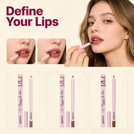 3 Colors Lipliner Waterproof Natural and Long-Lasting Color Matte Rose Pink Lipliner Lip Liner Contour Sexy Lip Makeup for Women