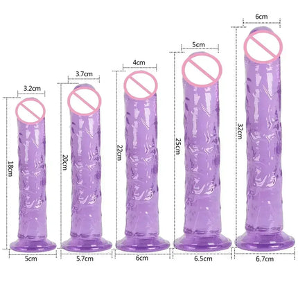 Cheap Women Erotic Anal 5 Colors Big Transparent Dildo Suction Cup Jelly Dick Sex Toys Soft Clitori Vaginal Masturbators Penis