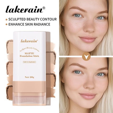 Matte Foundation Stick Waterproof Coverage Travel Flawless Eraser Foundation Stick Lightweight Enhance Skin Radiance Face Makeup