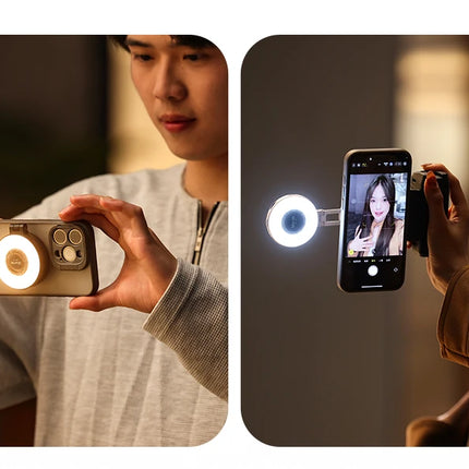 Ulanzi LM19 MagSafe Light CRI 95+ for Vlog Livestream Photograph Bi-Color Flip Fill Light Suitable for Magnetic Mobile Phones