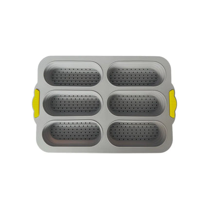 A Set of Silicone 6-Piece Baguette Bread Molds, Non-Stick Cake Baking Tray, Food-Grade Silicone Hot Dog Mold