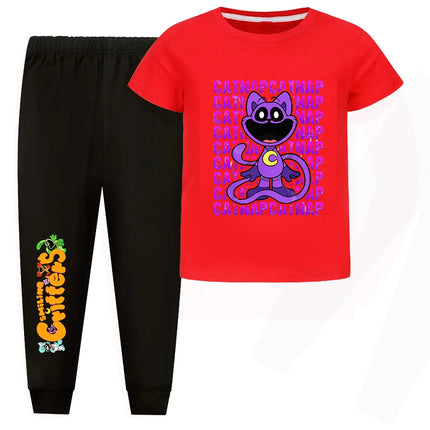 Smilings Critters Cat Outdoor Clothing Children Top Tracksuit for Girls Boutique Clothes for Trips Striped Children's Fashion