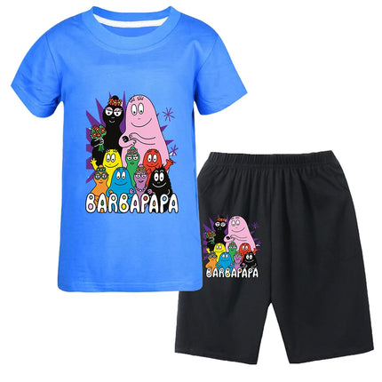 Barbapapa T-shirt for A Boy Two-piece Set for Children From 6 To 12 Years Old Summer Sale Toddler Girl Clothes Junior Girl Cloth