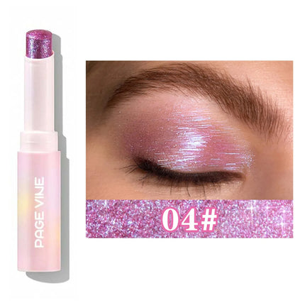 Jelly Eyeshadow Highlight Stick, Glitter Shimmer Long-Lasting High Pigment, Valentine's Day Party Beach Travel Holiday