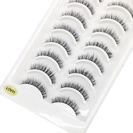 10 Pairs Mink Fake Eyelashes Faux 3D Natural Long False Eyelashes 3d Mink Lashes Soft Fluffy Lashes Extension Makeup Kit Cilios