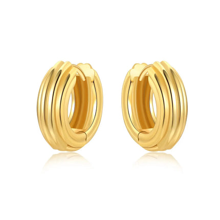 Original 2026 S925 Sterling Silver Zircon 18K Gold Lining Vintage Hoop Earrings for Women Birthday Party Wedding Gift Jewellery