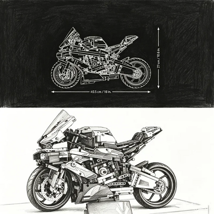 New Motorcycle Building Bocks Simulation Motorcycle Model Decoration Assembly Model Difficult Toy Boy Educational Creature Gifts
